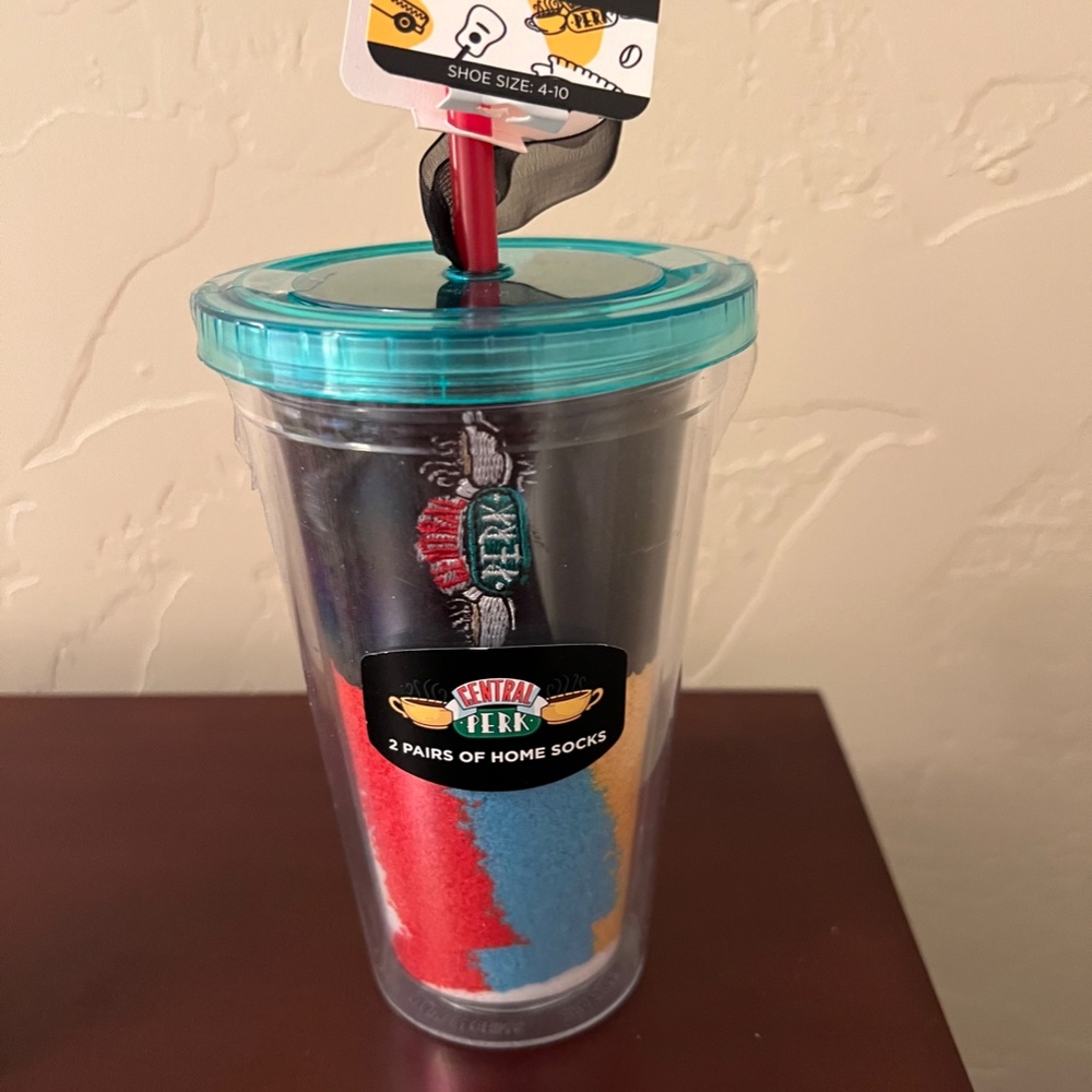 NWT "Friends" Bundle - Tumbler, Socks-2, Bottle Opener Magnet & Trivia Coasters - Picture 3 of 7